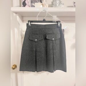 NWT Vintage Tracy Evens Wool-Like Charcoal Gray Preppy Skirt